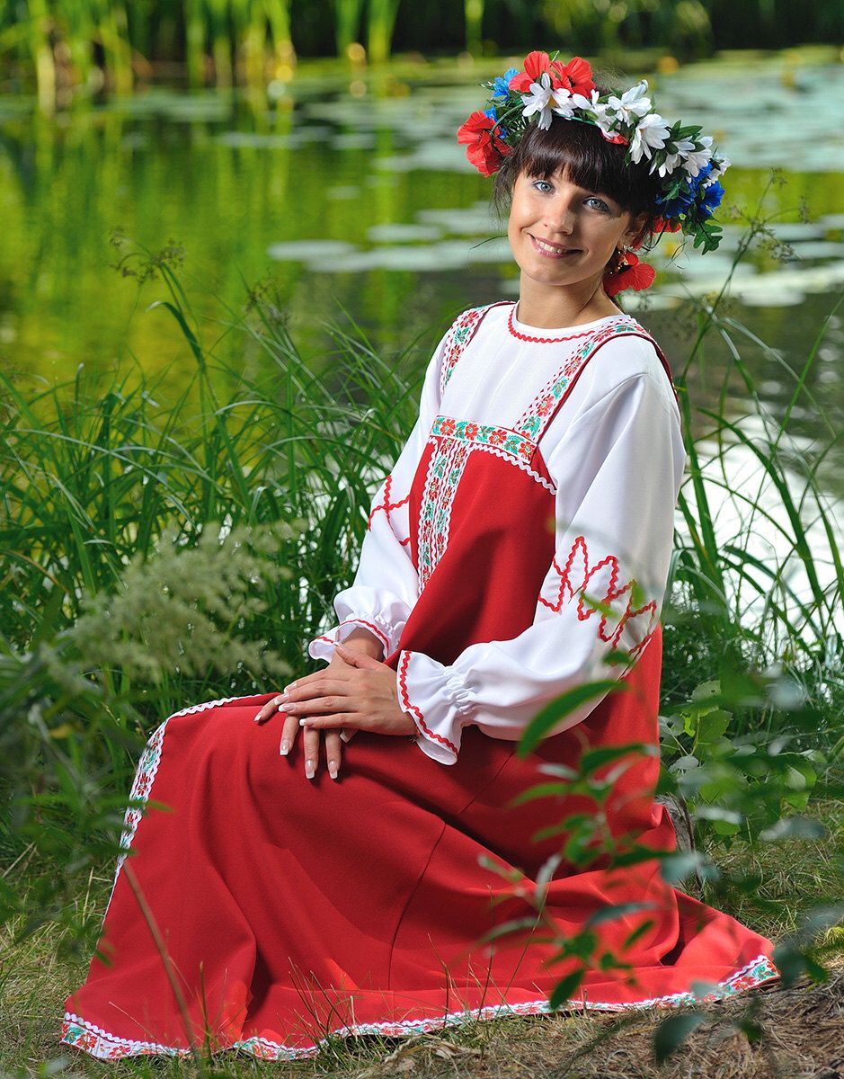 Beautiful girl Girls in Slavic costumes in Kuala Lumpur