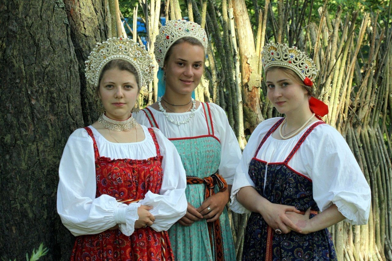 Sexy model Girls in Slavic costumes in Kuala Lumpur